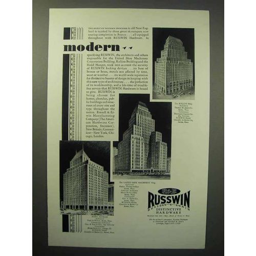 1930 Russwin Hardware Ad - Hotel Manger, Rollins Bldg