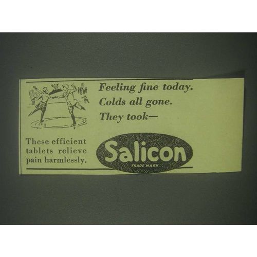 1930 Salicon Medicine Ad - Feeling Fine Today