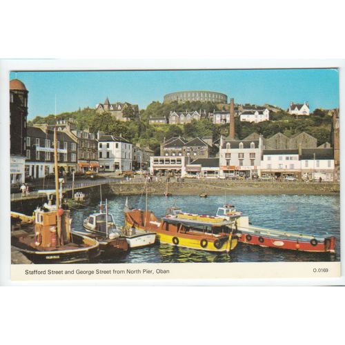 Stafford and George Street from North Pier Oban Argyllshire Postcard 0169
