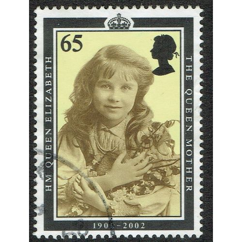 2002 Queen Mother Commemoration 65p Black Stone and Sepia SG2283 FU