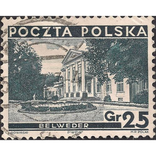 POLAND, Belweder Palace, blue-black 1935, 25 Gr, #2