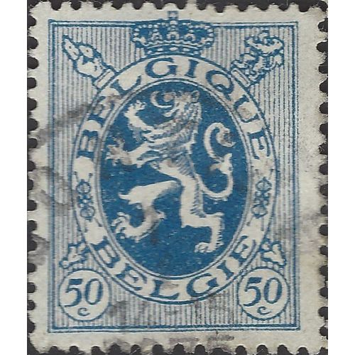 BELGIUM, Heraldic Lion in oval, blue 1929, 50c