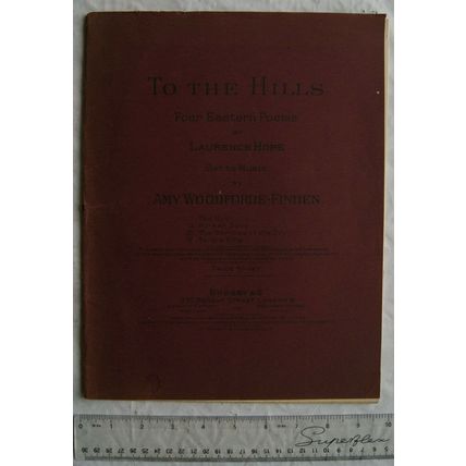 1916 To The Hills, Four Eastern Poems, words & music