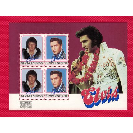 ZAYIX St. Vincent 878-881 souvenir sheets MNH music Elvis Presley 011022SM12M