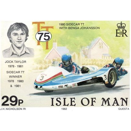 Jock Taylor Isle Of Man Motorbike TT Racing Races Postcard