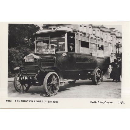 Chichester Southdown 31 Bus Tram Portsmouth Transport Postcard