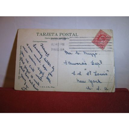 TIGRE RIVER, BUENOS AIRES, ARGENTINA used antique postcard dated 1911 #