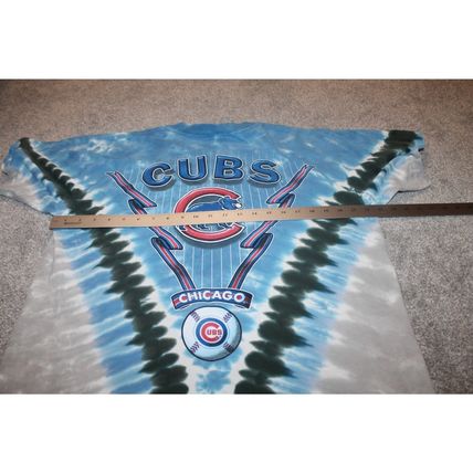 VTG All Over Print T-shirt Chicago Cubs Wrap Around Size L Tie Dye Lee Sport