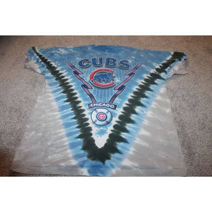 VTG All Over Print T-shirt Chicago Cubs Wrap Around Size L Tie Dye Lee Sport