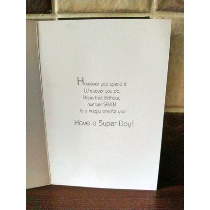 Age 7 Birthday Card - ( CHEAP COLLECTION ONLY CARDS ) - 001