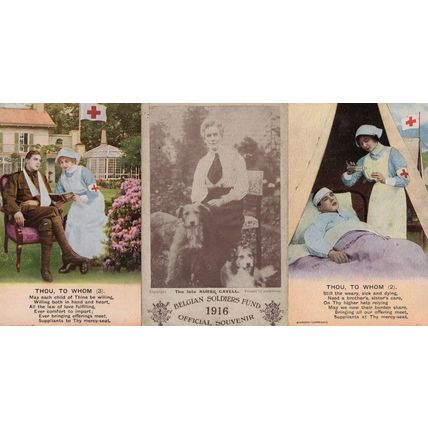 Belgian Belgium Soliders Fund Official 1916 Souvenir Edith Cavell Postcard & Mor