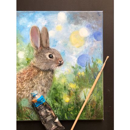 Oil Painting Rabbit Wall Art Animals