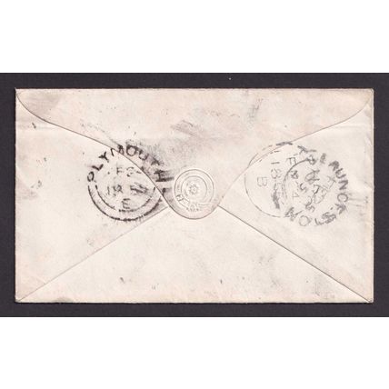 Great Britain QV 1855 1d Penny Red Stars 'JA' Cover from Truro to Launceston