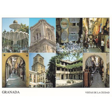 Granada Spain Multiview Postcard unused crease