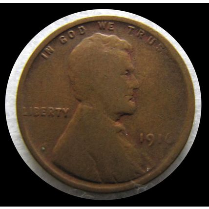 1916 USA 1c Lincoln Wheat Ears Cent Penny Coin #101