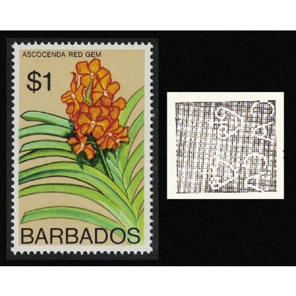 Barbados Ascocenda 'Red Gem' Orchid $1 WMK Ww14 RAR 1975 MNH SG#521