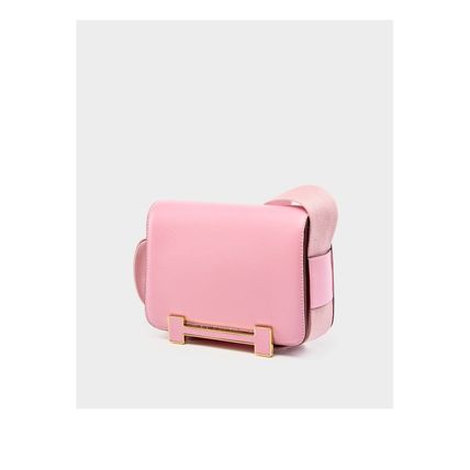 Genuine Leather Women's Bag Crossbody Bag Small Square Bag Pink