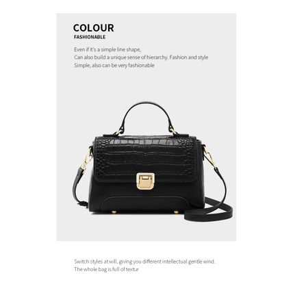Genuine Leather Women's Hangbags Crossbody Bag Black