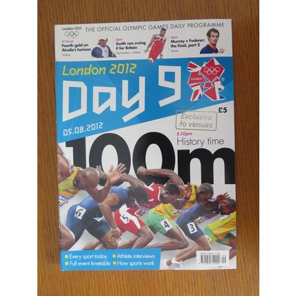 2012 LONDON OLYMPICS DAY 9 PROGRAMME + 2 ORIGINAL SAME DAY TICKETS