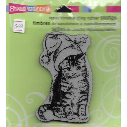 Stampendous. Christmas Kitten Stamp. Stamping Cardmaking Scrapbooking Crafts