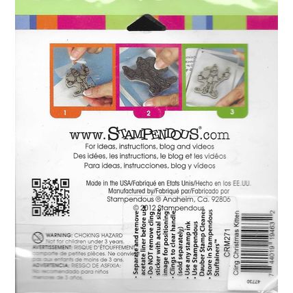 Stampendous. Christmas Kitten Stamp. Stamping Cardmaking Scrapbooking Crafts