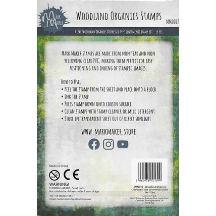 Mark Maker. Sentiments Stamp Set. App 10x14.5cm. Stamping Cardmaking Crafts