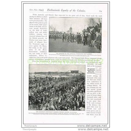 CANADIANS (QUEBEC) & AUSTRALIANS (MELBOURNE) SENT OFF TO WAR, BOOK ILLUSTRATION