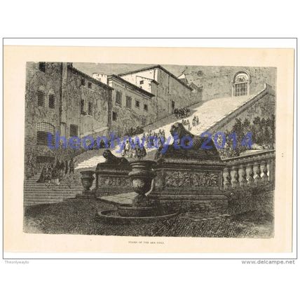 Stairs of the Ara Coeli, Rome, Italy, Book Illustration (Print), c1870