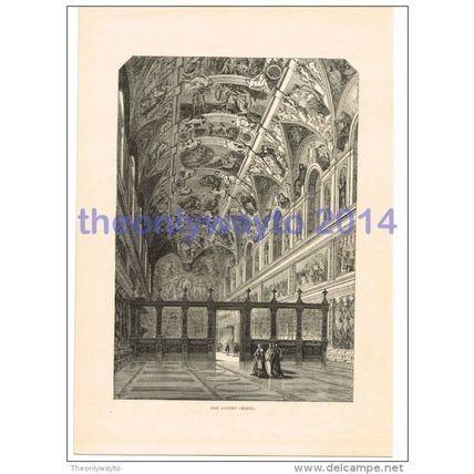 Sistine Chapel, Rome, Italy, Book Illustration (Print), c1870