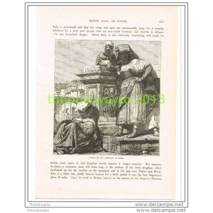WOMEN OF THE CAMPAGNA AT ROME, ITALY, Book Illustration c1890