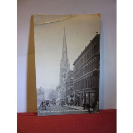 CHURCH STREET, KENSINGTON LONDON used antique postcard by Photochrom 1911 pm =