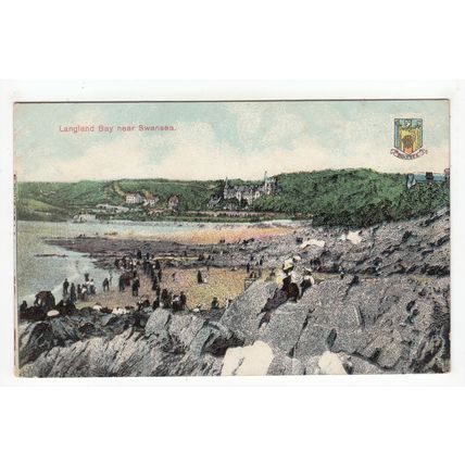 Langland Bay Gower Swansea Postcard Glamorgan Wales