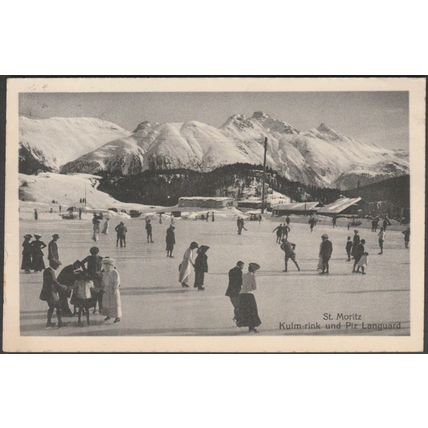 Kulm Rink und Piz Languard, St Moritz, 1912 - Wehrli AK