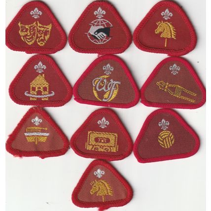 Scout Badges - 10 x Cub Proficiency 1967/03 - 8 x Black Backs 2 x White (BY322)