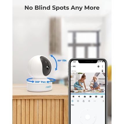 REOLINK 2K Indoor Security Camera E1, Plug-In 2.4G Wireless Wifi for Baby/Pet Mo