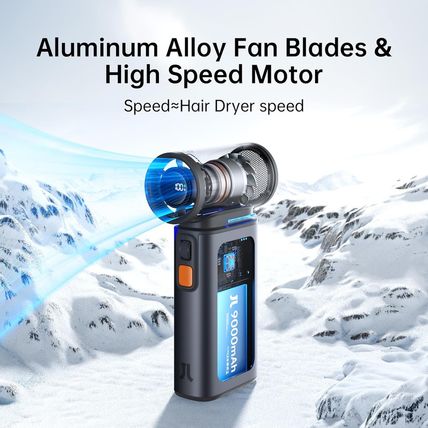 JISULIFE Portable Handheld Turbo Fan, 100 Speeds Adjustable Mini Personal Fan, 9