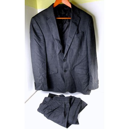 Unlisted Kenneth Cole 2-Piece Suit Set Jacket Blazer Pants Dark Gray R42/W35