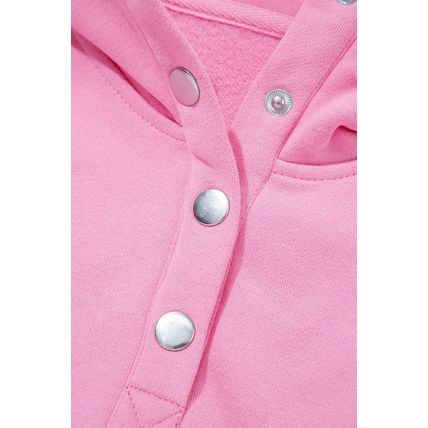 Bonbon Embroidered Flower Patchwork Snap Buttons Pullover Sweatshirt