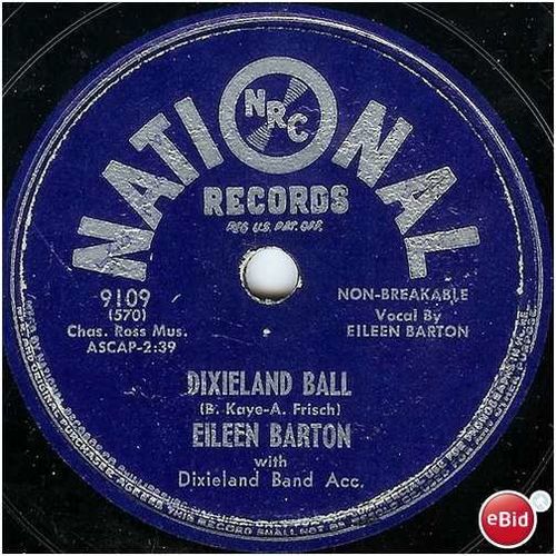 National 78 #9109 - Eileen Barton - "Dixieland Ball"