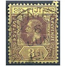 Fiji 1914.SG130 3d Purple/Yellow Fine Used (crease).