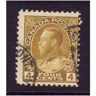 CANADA 1922 4c OLIVE YELLOW SG 249 FINE USED #4