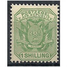 Transvaal 1895 SG211 1/- Yellow-Green Mounted Mint . .