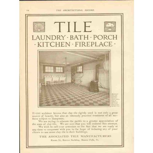 associated tile manufacturers 1911 attractive laundry vintage ad