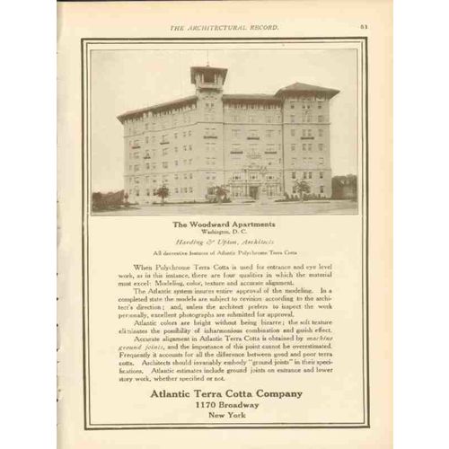 atlantic terra cotta company 1911 the woodward apts wash dc vintage ad