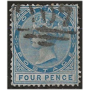 Dominica 1886 SG24 4d Blue Wmk Crown CA Good+/Fine Used . ..