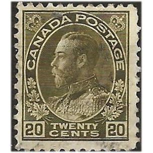 Canada 1912 SG212 20c Olive-Green Fine Used . .. .