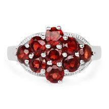 RED Garnet Sterling Silver Designer Ring natural gemstone 2.88 CTW