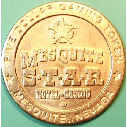 Mesquite Star. $5 Casino Token. Mesquite, NV. D95.