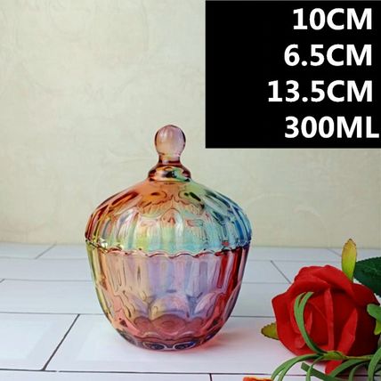 European Style Storage Jar Colorful Glass Candy Jar