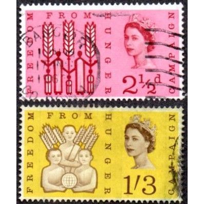 1963 Freedom From Hunger. Set of Two Values. Fine Used Phosphor